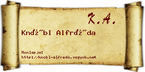 Knöbl Alfréda névjegykártya